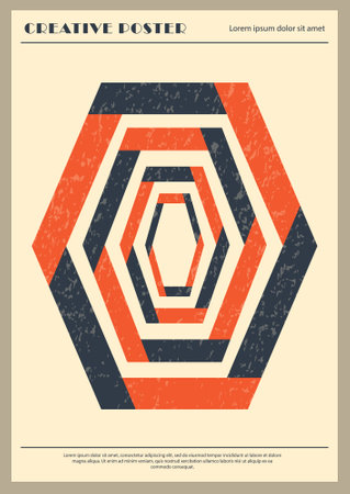 Geometric poster. Creative idea for interior design, postage stamp or coverのイラスト素材