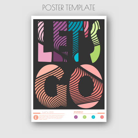 Let's Co. Motivating inscription. A stylized template for a poster, billboard, interior decoration, lettering for a print on a T-shirt. The idea of creative designのイラスト素材