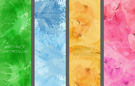 Watercolor background. A set of layouts for the design of postcards, invitations, covers, posters, flyers, posters and creative creative designのイラスト素材