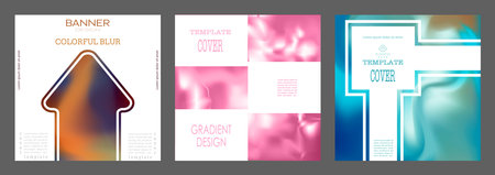 Colorful gradient with blur elements. A template for a modern cover, banner and title page. An idea for the corporate design of a brochure, report, booklet or presentation. Attractive styleのイラスト素材