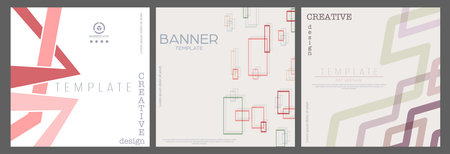 A pattern of geometric elements. a set of templates for modern posters, posters, covers, postcards, business cards. Creative style for creative ideas and designのイラスト素材