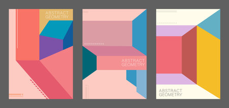 Colorful geometric pattern. Background of geometric shapes. A modern poster template, cover, flyers, an idea for interior design or printのイラスト素材