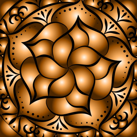 Abstract pattern of gradient shapes. Colorful unusual background creates three-dimensional shapes. A template for interior design and creative ideasのイラスト素材