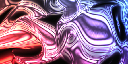 Abstract smooth lines on a dark background. Colored prominences. An idea for creative designの写真素材