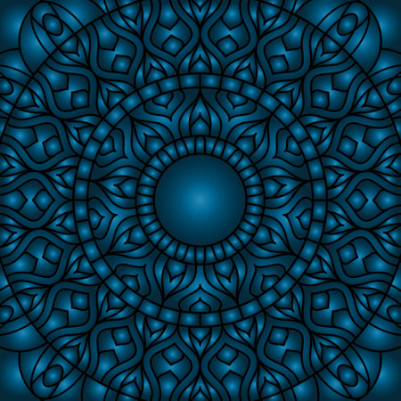 Colorful gradient ornament. A background with a symmetrical pattern. There is a template for interior decoration, screensavers, covers and the implementation of a creative ideaのイラスト素材