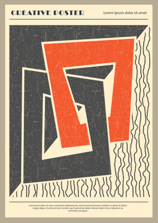 Geometric poster. Creative idea for interior design, postage stamp or coverのイラスト素材