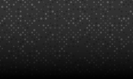 Abstract geometric banner with hexagons of different sizes. Gradient background in black halftonesのイラスト素材