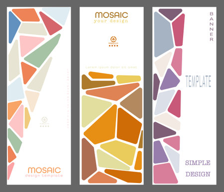 A set of abstract geometric design layouts. The idea for title pages, covers, books, brochures, flyers, posters, booklets. Template for interior and decoration ideas. Simple styleのイラスト素材