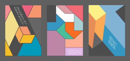 Colorful geometric pattern. Background of geometric shapes. A modern poster template, cover, flyers, an idea for interior design or printのイラスト素材