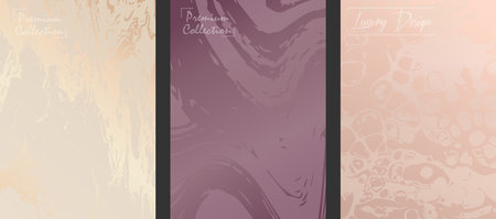 Luxury backgrounds design. A collection of premium templates for the design of postcards, invitations, packaging, greetings and creative ideasのイラスト素材