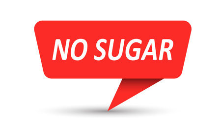 No Sugar text in a red speech bubble designのイラスト素材