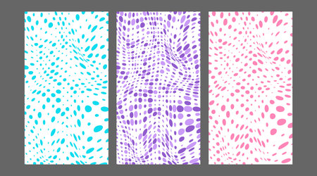 The layout of a geometric deformed pattern with circles of different sizes. A set of templates for banner, poster, postcard design. The idea of interior and decorative creativity. Simple designのイラスト素材