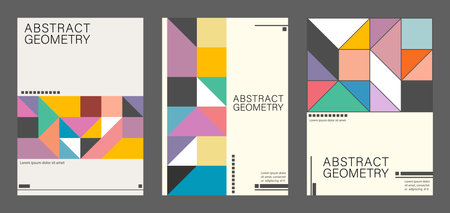 Abstract geometric pattern. Modern background of geometric shapes. Poster template, cover, flyers, idea for interior design or printのイラスト素材