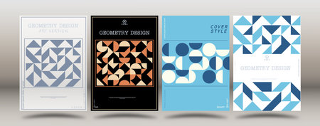 A set of cover, booklet or brochure design templates. The idea of an individual geometric style of interior decoration and creative design. A variant of the corporate corporate identityのイラスト素材