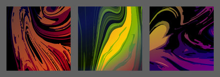 The illusion of a colored liquid. Colorful abstract background. The texture of marble patterns. Interior design, paintings, covers and creative ideasのイラスト素材