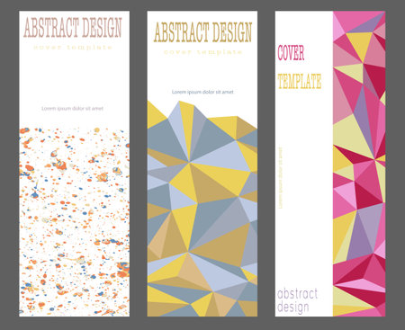 A set of creative templates for the design of a poster, banner, poster, cover or postcard. Corporate style layout. The idea of the interior, prints and decorations. Layout for creative designのイラスト素材