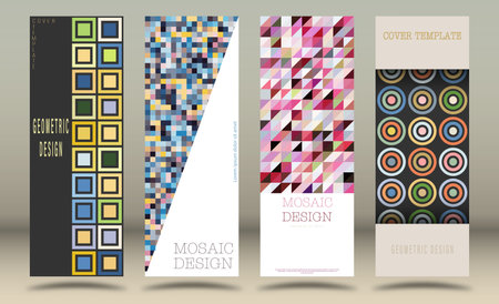 A set of designs of different styles. Template for background, cover, screensaver, website and creative idea. Layout for interior design, corporate style and decorative creativityのイラスト素材
