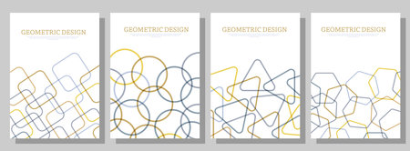 Colorful geometric design. A set of templates for creative design. Layout of the cover, banner, brochure, poster, advertising, corporate design and interior paintingsのイラスト素材