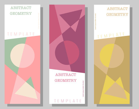 A set of abstract geometric design layouts. The idea for title pages, covers, books, brochures, flyers, posters, booklets. Template for interior and decoration ideas. Simple styleのイラスト素材