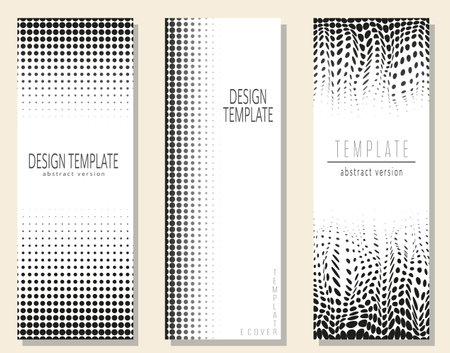 A set of templates with an abstract composition. Monochrome layout for posters, posters, banners, covers and creative designのイラスト素材