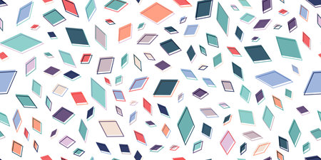 Abstract geometric background of colored diamonds. A  composition template for covers, banners, textures, textiles, clothing, and creative ideasのイラスト素材