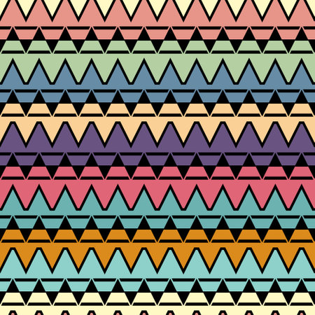 Colorful geometric background. Composition of consecutive repeating elements creates a  pattern. Ornament for textiles, textures, prints, wallpapers, clothes and interior, Idea for creative designのイラスト素材