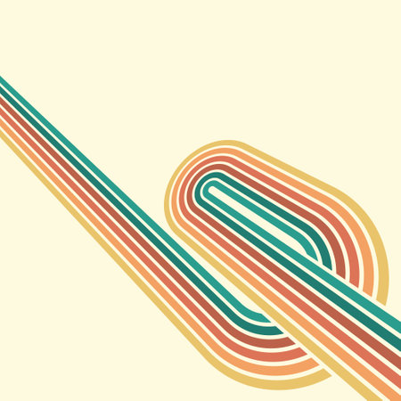 Colorful composition of parallel colored lines in the style of the 70s-80s. Abstract background for creative designのイラスト素材