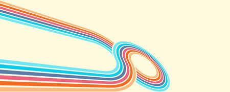 Colorful linear pattern of colored lines in retro style. Abstract background for creative designのイラスト素材