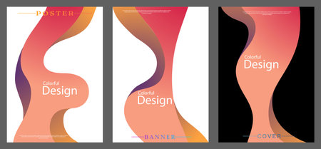 Abstract gradient design template. The idea of a colorful banner. A decorative element for decoration and creativityのイラスト素材