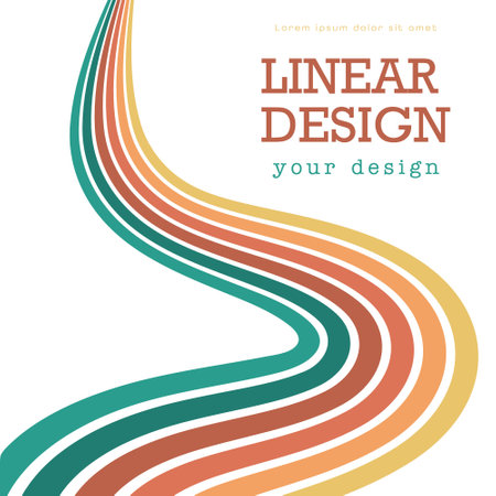 Dynamic wave. Wavy lines design. Linear design element. Creative idea templateのイラスト素材