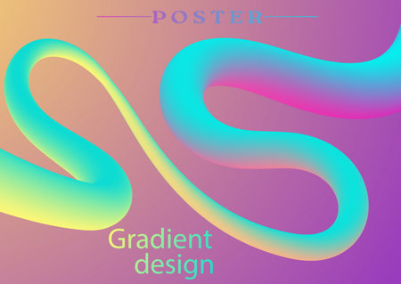 The gradient line. Liquid art of colorful shapes. Modern colorful design of graceful shapes. Dynamic color flow. A design elementのイラスト素材