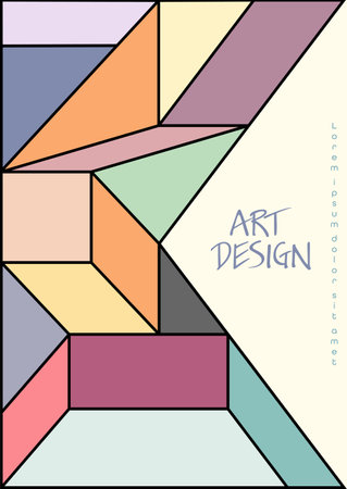 Colorful mosaic of geometric shapes. Geometric abstraction. Cover, design and creative ideas background templateのイラスト素材