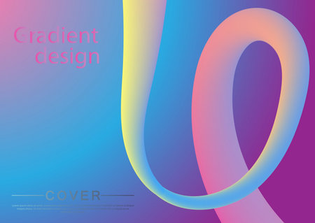 The gradient line. Liquid art of colorful shapes. Modern colorful design of graceful shapes. Dynamic color flow. A design elementのイラスト素材