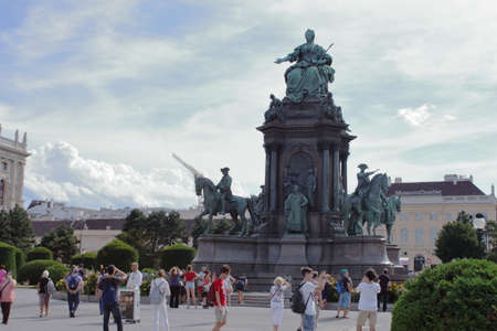 Maria Theresien Platz, Wien city center, in the park in front of Hofburg Palace (sissi princess castle)のeditorial素材