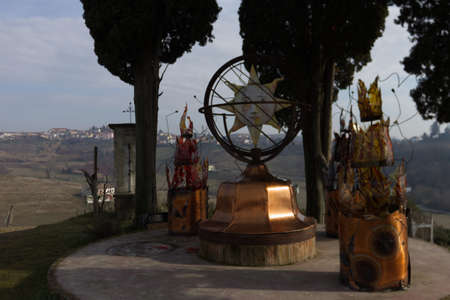 Castelnuovo Calcea, Italy - jan 2020: Art Park La courtのeditorial素材