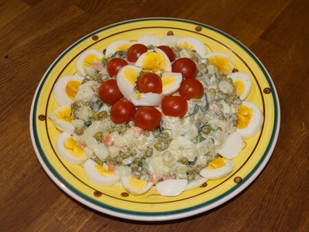 typical Piedmont dish: russian saladeの写真素材