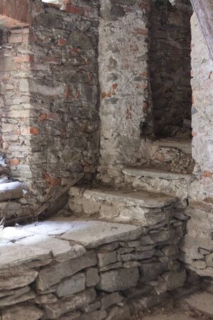 terracotta brick staircase to the basement, prisons, dungeons