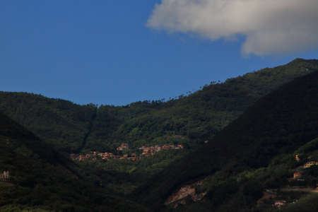 landscape of the Ligurian hinterland seen from the gulf of poets