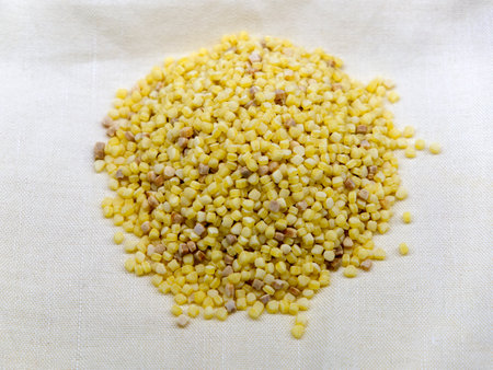 the fregola, a typical Sardinian semolina pastaの写真素材