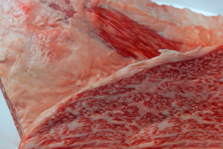 Marbling detail of the Wagyu beef japanese premium productの写真素材