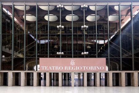 Turin, Italy - 22 mar 2023: Teatro Regio Entrance Hallのeditorial素材