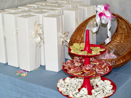 Guest gifts on a bay show partyの写真素材