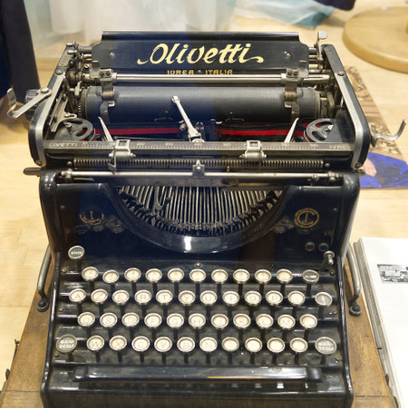 Ivrea, Italy - 24 jun 2022: iconic M40 model of Olivetti typewriterのeditorial素材