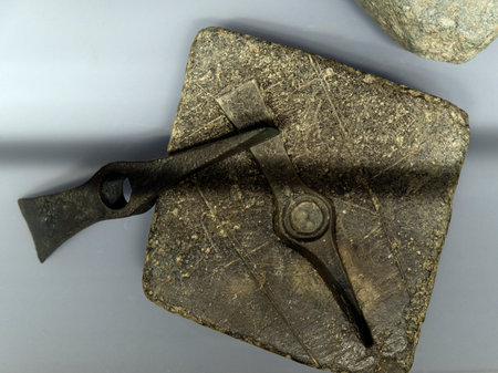 an Iron Age stone mold for casting axes