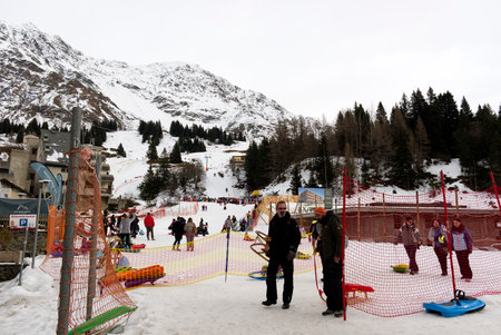Landscape at Monte Tamaro. Monte Tamaro is a mountain of the Lugano Prealps, overlooking Lake Maggiore in the Swiss canton of Ticino.のeditorial素材