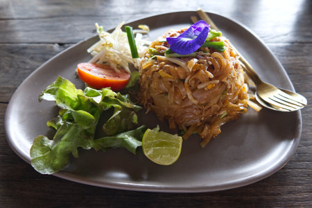 Pad Thai - noodle with prawn and spicesの写真素材