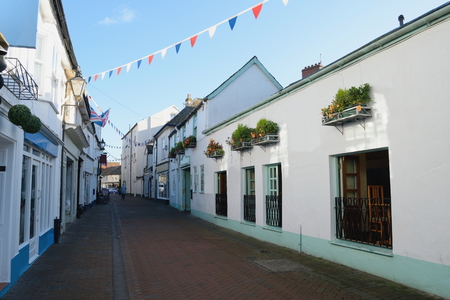 Old Fore Street in Sidmouth, Devonの写真素材