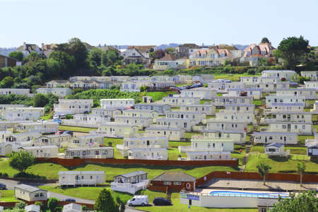 Caravans on the South Devon coast near town of Paigntonのeditorial素材