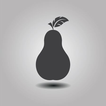 Vector Illustration of a Pear Icon isolated on gray background. Flat style modern logotype design.のイラスト素材