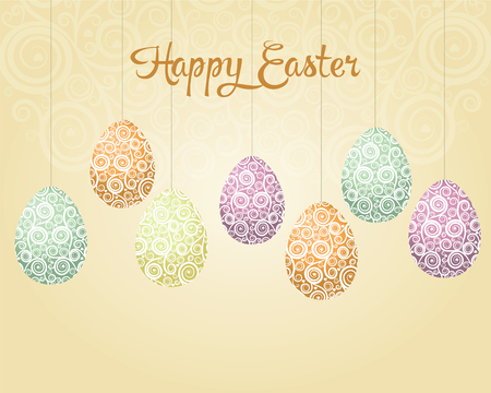 Retro Easter background with eggsのイラスト素材